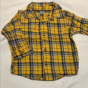 “Bundle 10/$13” Carters 24M Yellow and Blue Plaid Button Down Baby Shirt